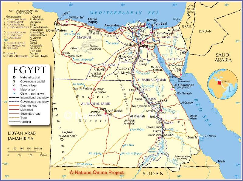 📜 Mapa Político de Egipto