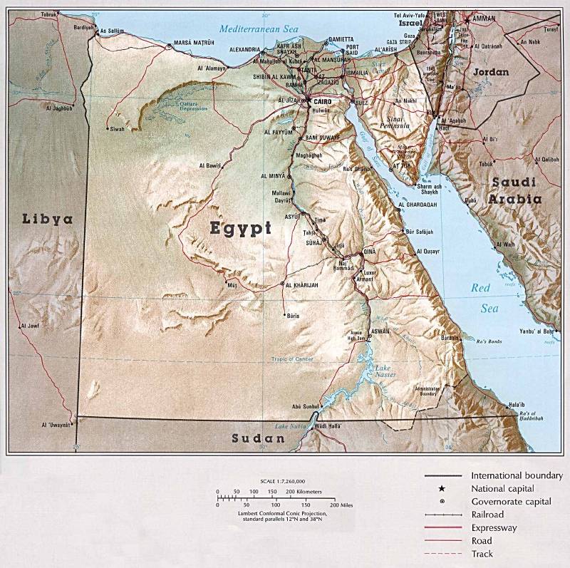 📜 Mapa Físico de Egipto