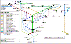 Mapa de trenes del Bajo Egipto